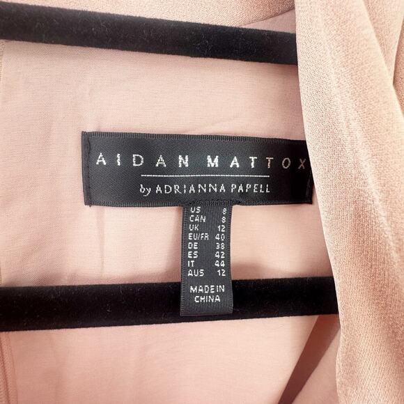 Aidan Mattox Satin Cowl Neck Sleeveless Side Ruffle Gown Maxi Dress Size 8 NWOT - Picture 12 of 14